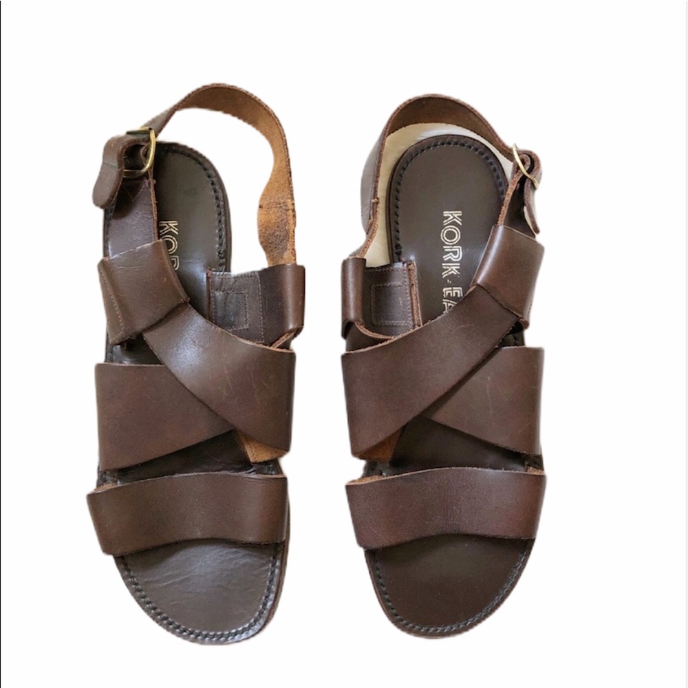 Kork Ease brown buckle sandals size 7